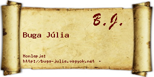 Buga Júlia névjegykártya